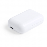 Caja blanca de carga para auriculares.