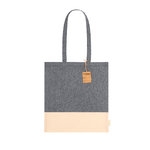 Bolsa vertical rectangular negro de algodón reciclado con asas. 