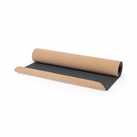 Alfombrilla para ejercicios de corcho y base antideslizante. 