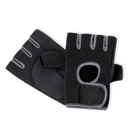 Par de guantes para montar bicicleta en color negro con detalles grises. 