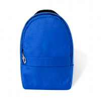 Monedero color azul en forma de mochila.