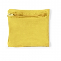 Muñequera de microfibra para deportes en color amarillo con zipper.