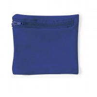 Muñequera de microfibra para deportes en color azul con zipper.