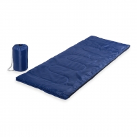 Funda y saco para dormir en color azul.
