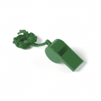 Silbato con cuerda de colgar, en color verde.