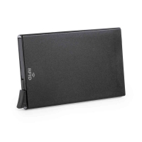 Caja almacenadora de tarjetas en color negro.